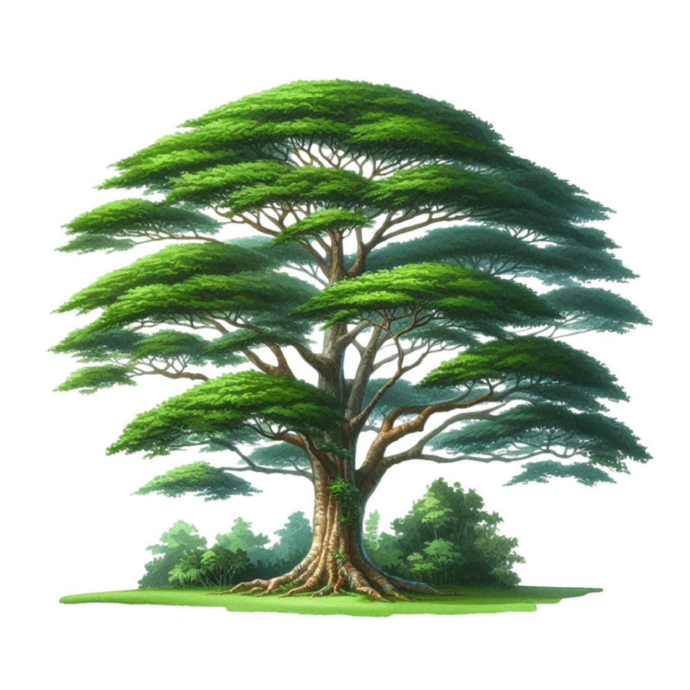 forest green, sage green, lime green, brown, nature, trees, botanical, landscape, peaceful, tranquil, majestic tree, tropical, natural, organic, earth tones, rustic, traditional, scenic, outdoor, garden, large scale print, statement piece, wall hanging, home decor, nature lovers, environmental, serene, timeless