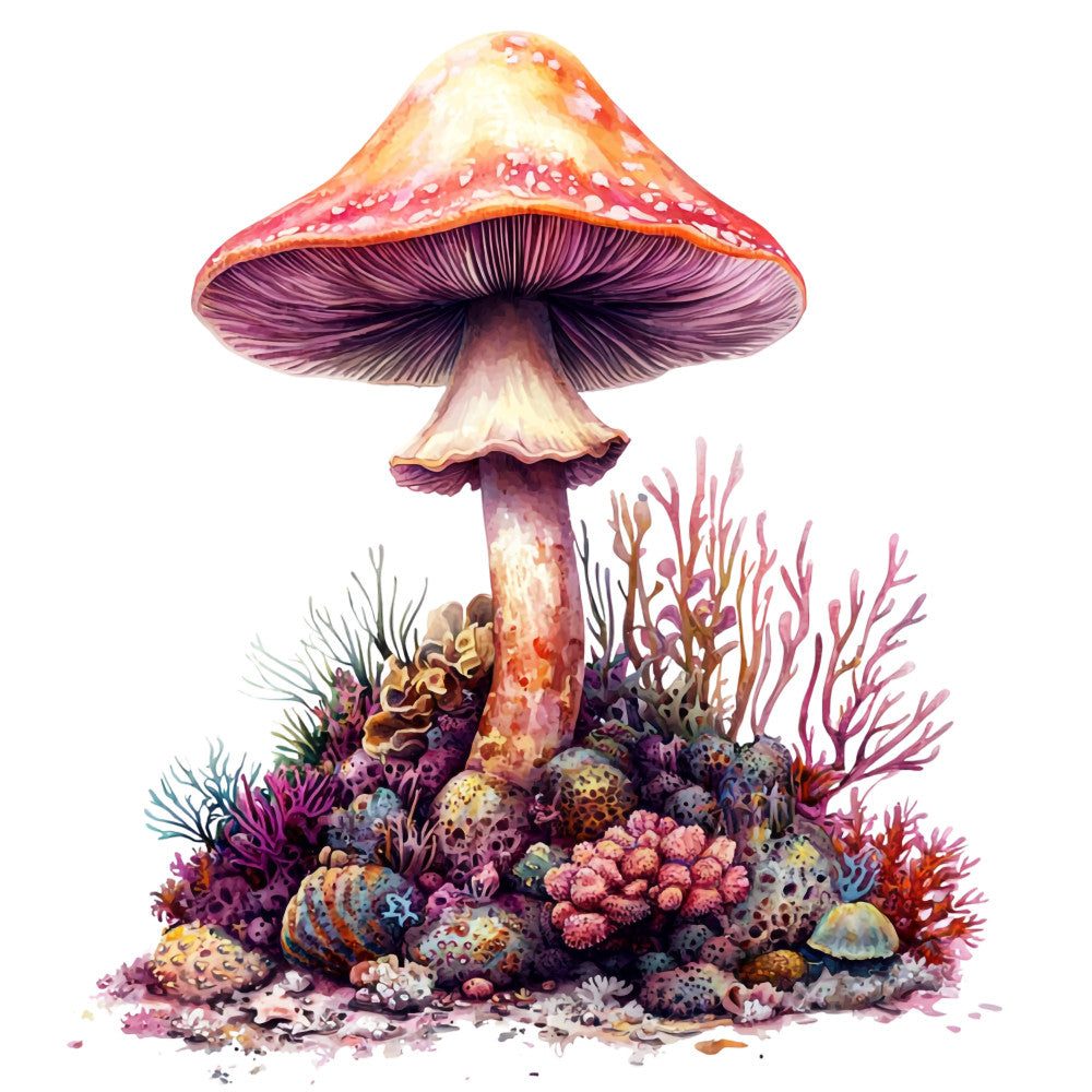 Underwater Mushrooms Fabric Panel 17