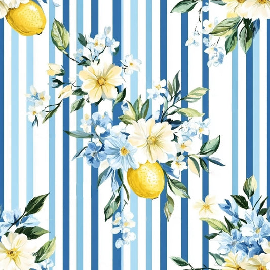 Lemon Floral Shabby Chic Pattern 6 Quilting Cotton Fabric
