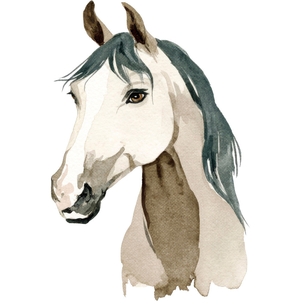 Watercolor Horses Fabric Panel 40