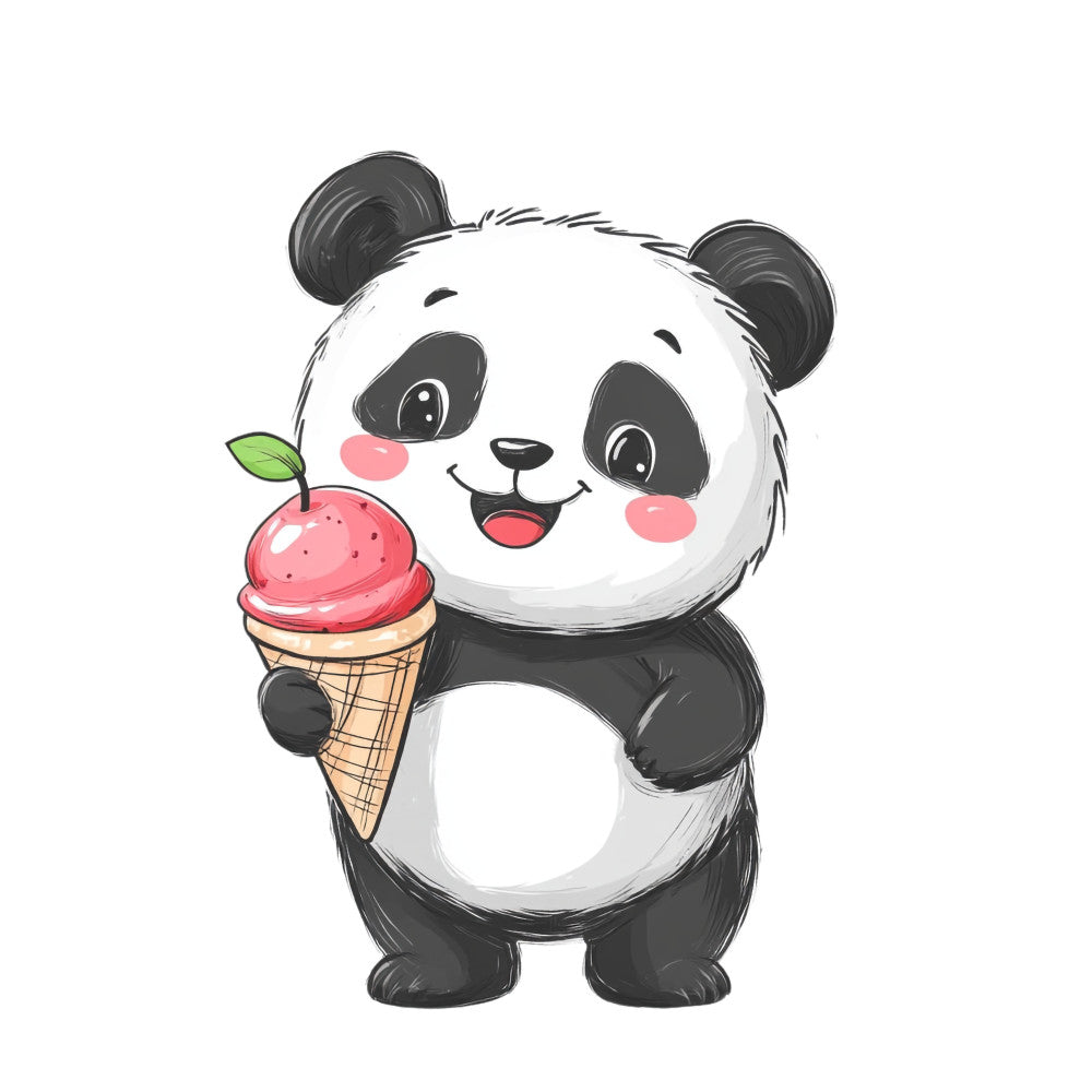 Cute Panda Bears Fabric Panel 6
