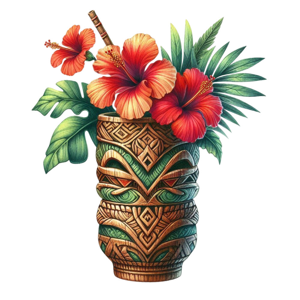 Tiki Cups Fabric Panel 36