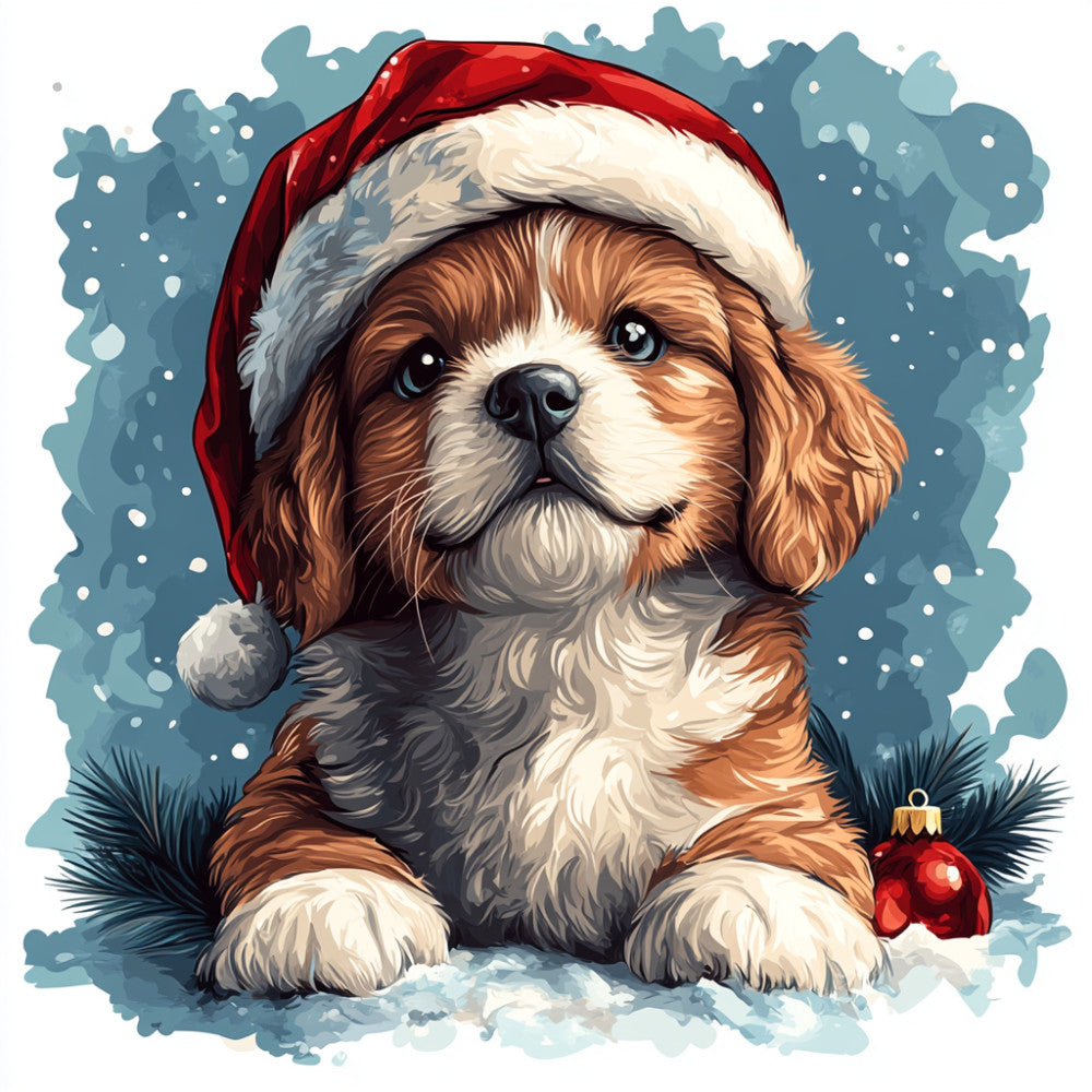 Christmas Dogs Fabric Panel 17