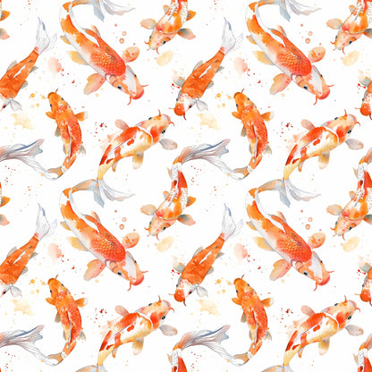 Watercolor Fish Pattern 12 Quilting Cotton Fabric