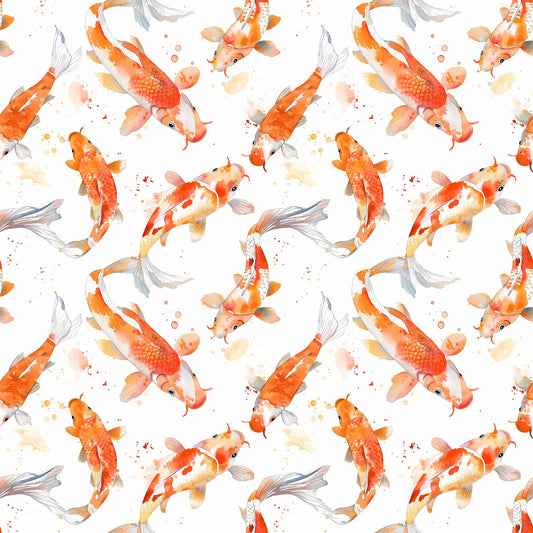 Watercolor Fish Pattern 12 Quilting Cotton Fabric