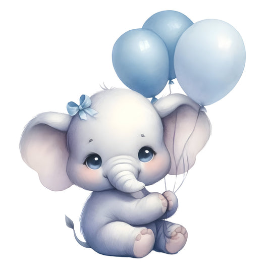 Baby Boy Elephant Fabric Panel 15