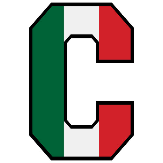 green, white, red, mexican flag colors, letter c, alphabet design, patriotic theme, fabric panel, quilting cotton, block letter, tricolor stripes, educational motif, geometric pattern, children's fabric, craft material, sewing project, nursery fabric, learning theme