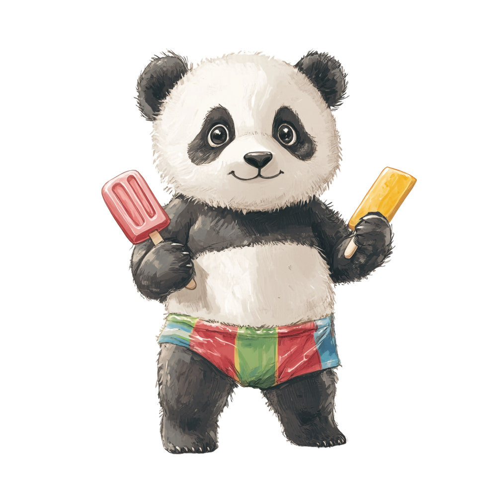 Cute Panda Bears Fabric Panel 12