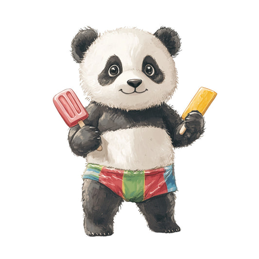 Cute Panda Bears Fabric Panel 12