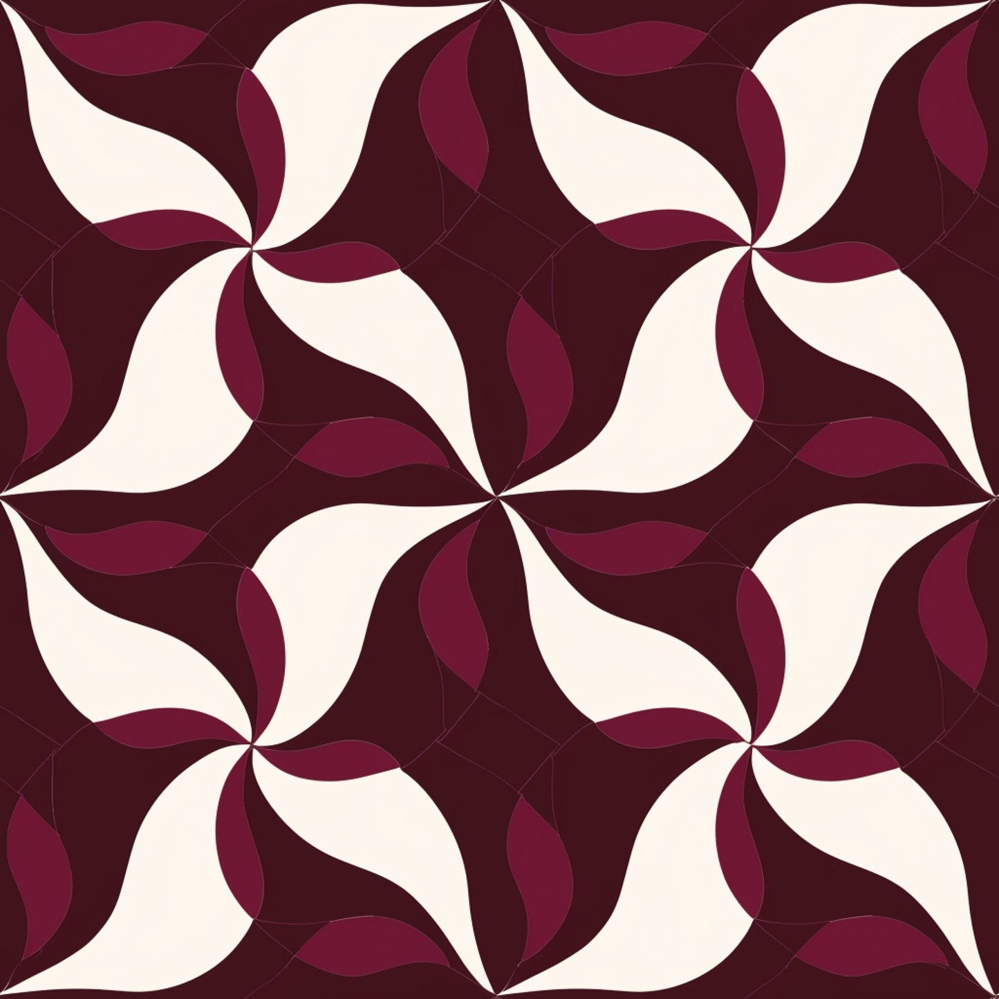 Burgundy Abstract Pattern 9 Quilting Cotton Fabric