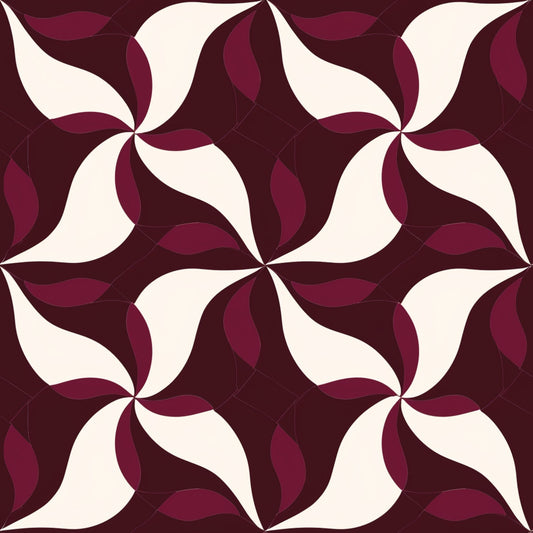 Burgundy Abstract Pattern 9 Quilting Cotton Fabric