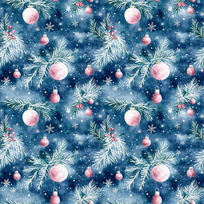 Midnight Poinsettia Pattern 7 Minky Fabric