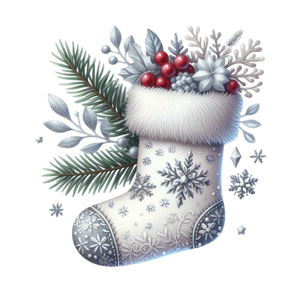 Christmas Stocking Scene Fabric Panel 11