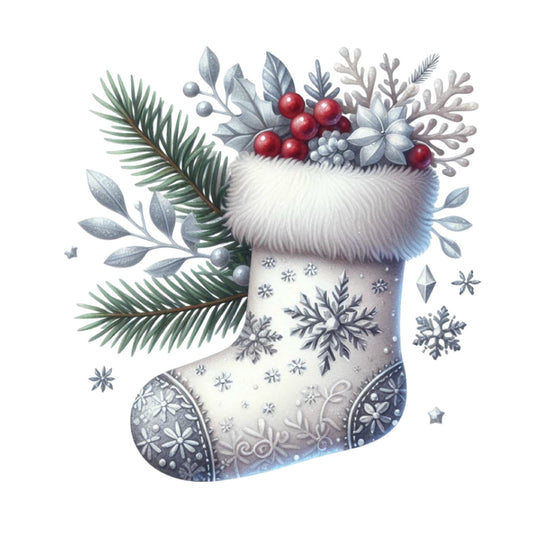 Christmas Stocking Scene Fabric Panel 11