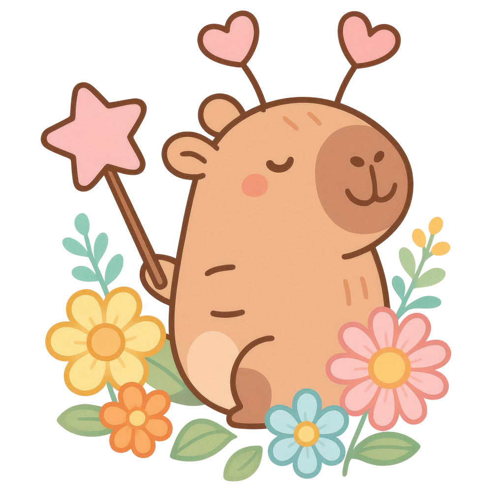 Cartoon Capybara Fabric Panel 3 – QuiltingFabricPanels.com