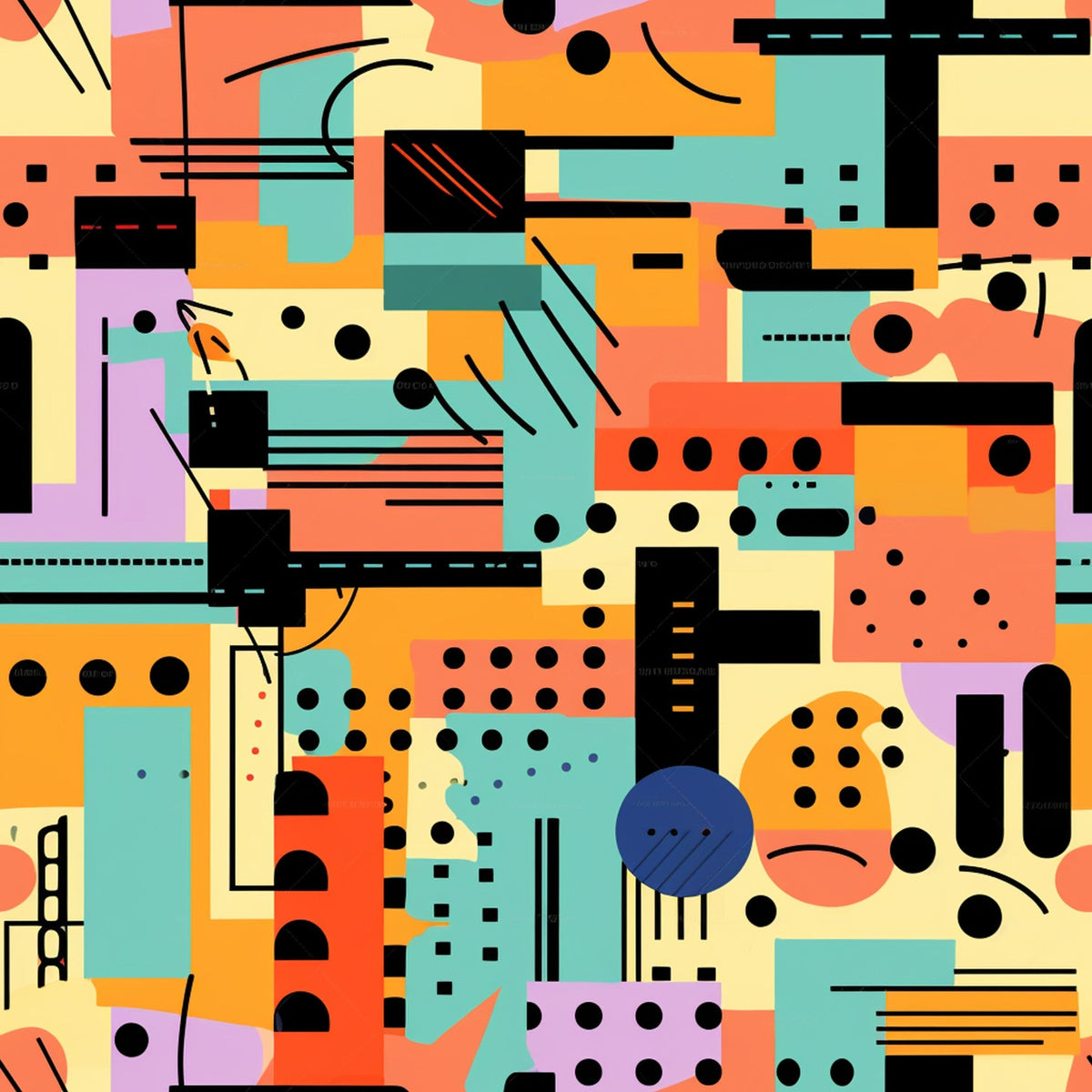 Memphis Pop Pattern 8 Minky Fabric
