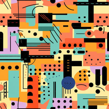 Memphis Pop Pattern 8 Minky Fabric