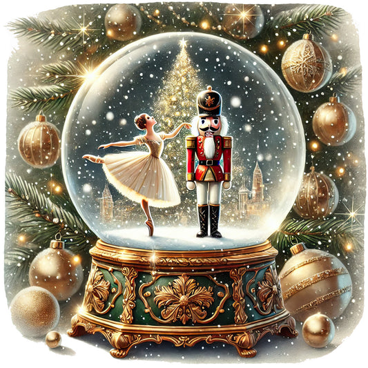 Christmas Snow Globes Fabric Panel 57