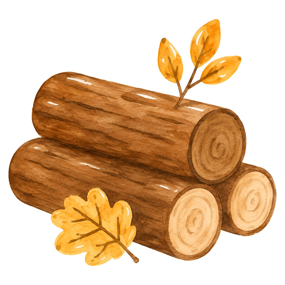 autumn, fall, wood logs, logs, golden yellow, burnt orange, brown, tan, cream, nature, woodland, rustic, farmhouse, harvest, seasonal, leaves, oak leaf, tree rings, wood grain, natural, earthy, cozy, country, thanksgiving, outdoor, forestry, timber, branches, fall foliage