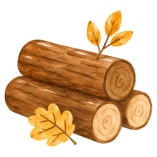 autumn, fall, wood logs, logs, golden yellow, burnt orange, brown, tan, cream, nature, woodland, rustic, farmhouse, harvest, seasonal, leaves, oak leaf, tree rings, wood grain, natural, earthy, cozy, country, thanksgiving, outdoor, forestry, timber, branches, fall foliage