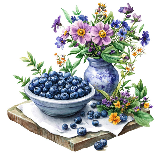 Blueberry Gardens Fabric Panel 16