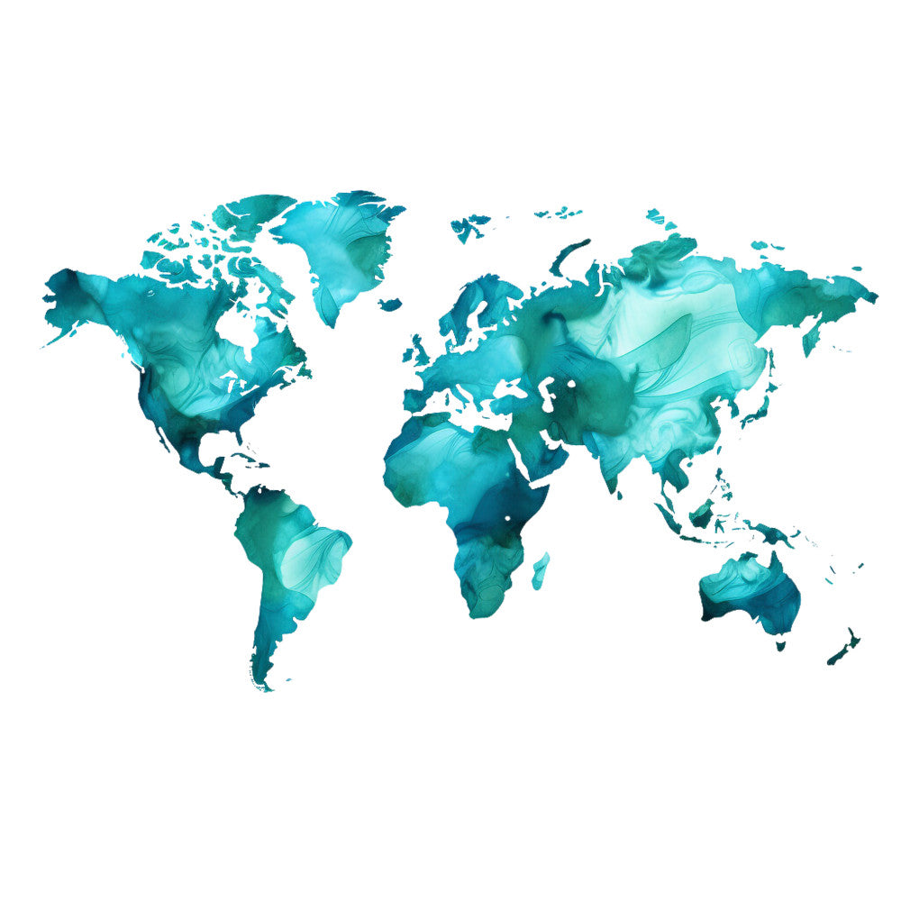 Colorful World Map Fabric Panel 17