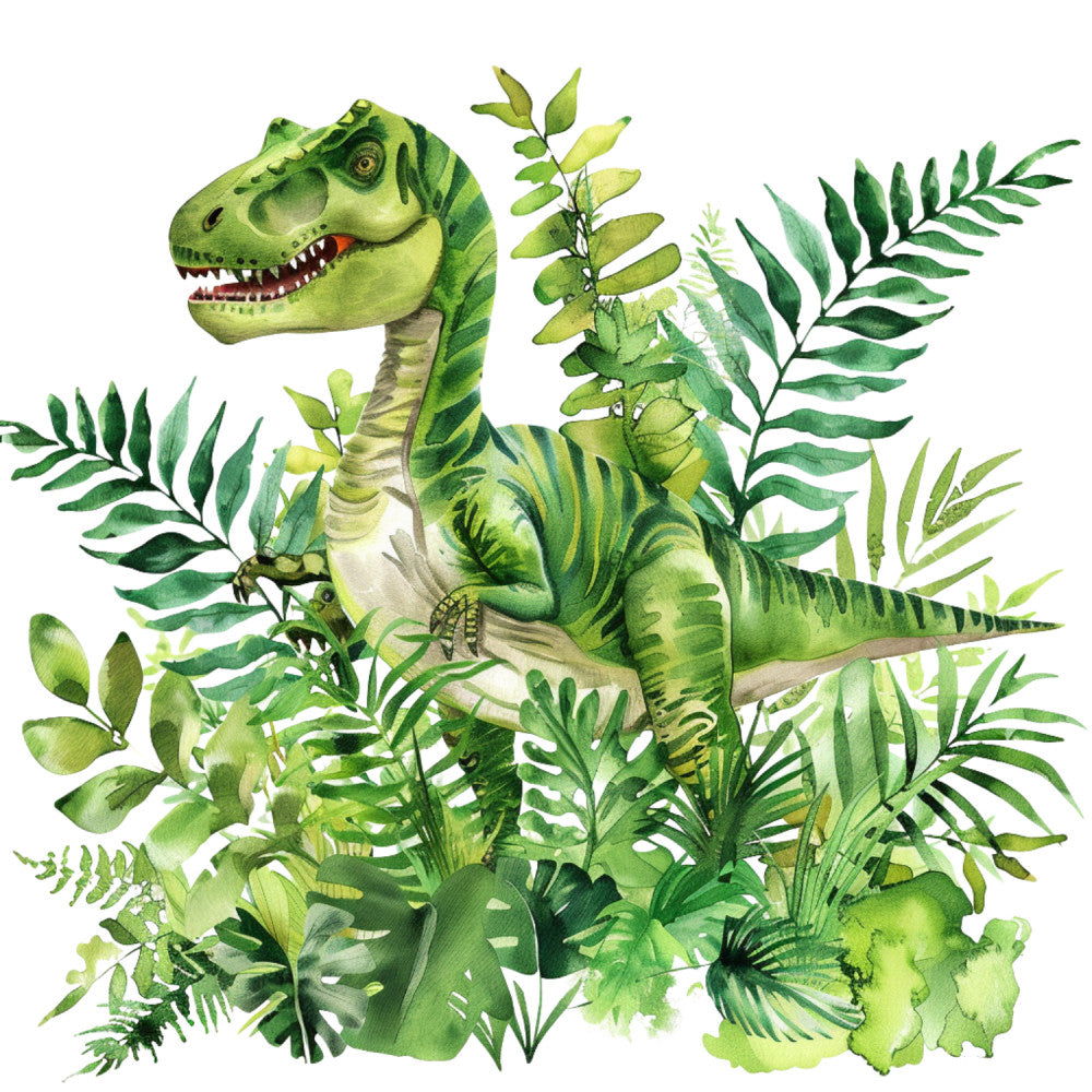 Watercolor Dinosaurs Fabric Panel 40