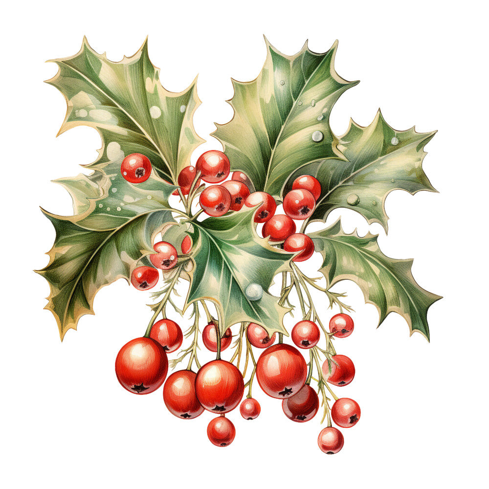 Holly and Baubles Fabric Panel 6