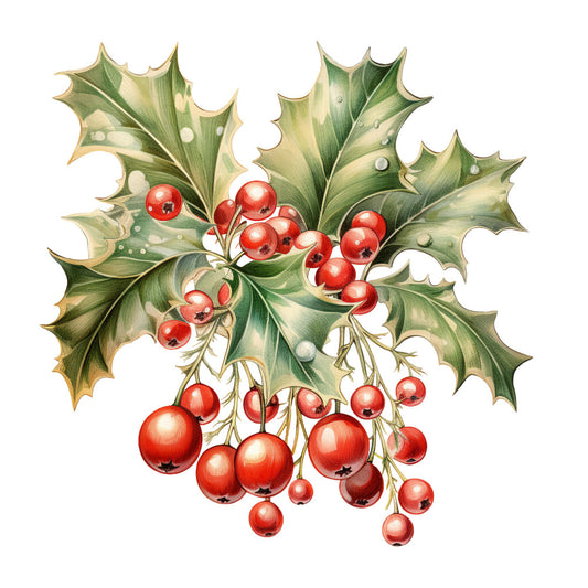 Holly and Baubles Fabric Panel 6