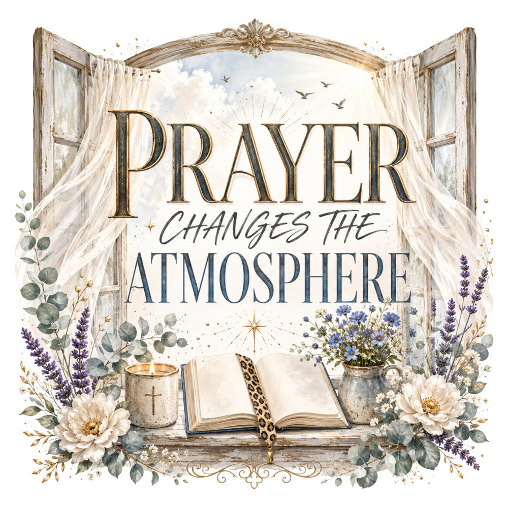 prayer, spiritual, inspirational, lavender, cream, white, sage green, eucalyptus, gold accents, floral, flowers, daisies, bible verse, religious, faith, vintage, rustic, elegant, whimsical, nature, birds, flying birds, open window, candle, cross, book, botanical, herbs, spring, summer