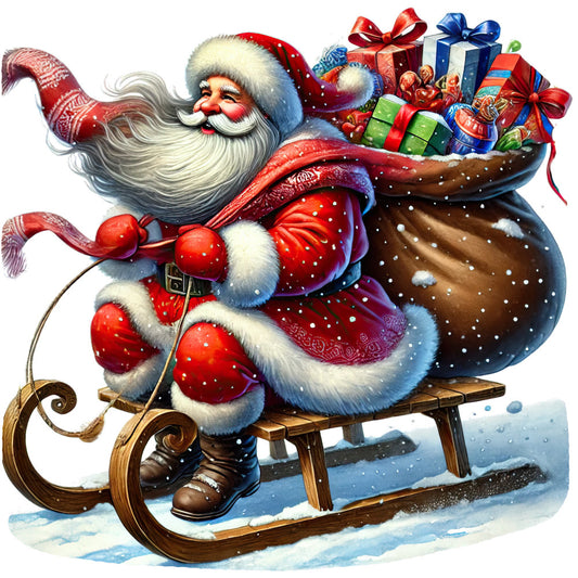 Santa Claus Scenes Fabric Panel 8
