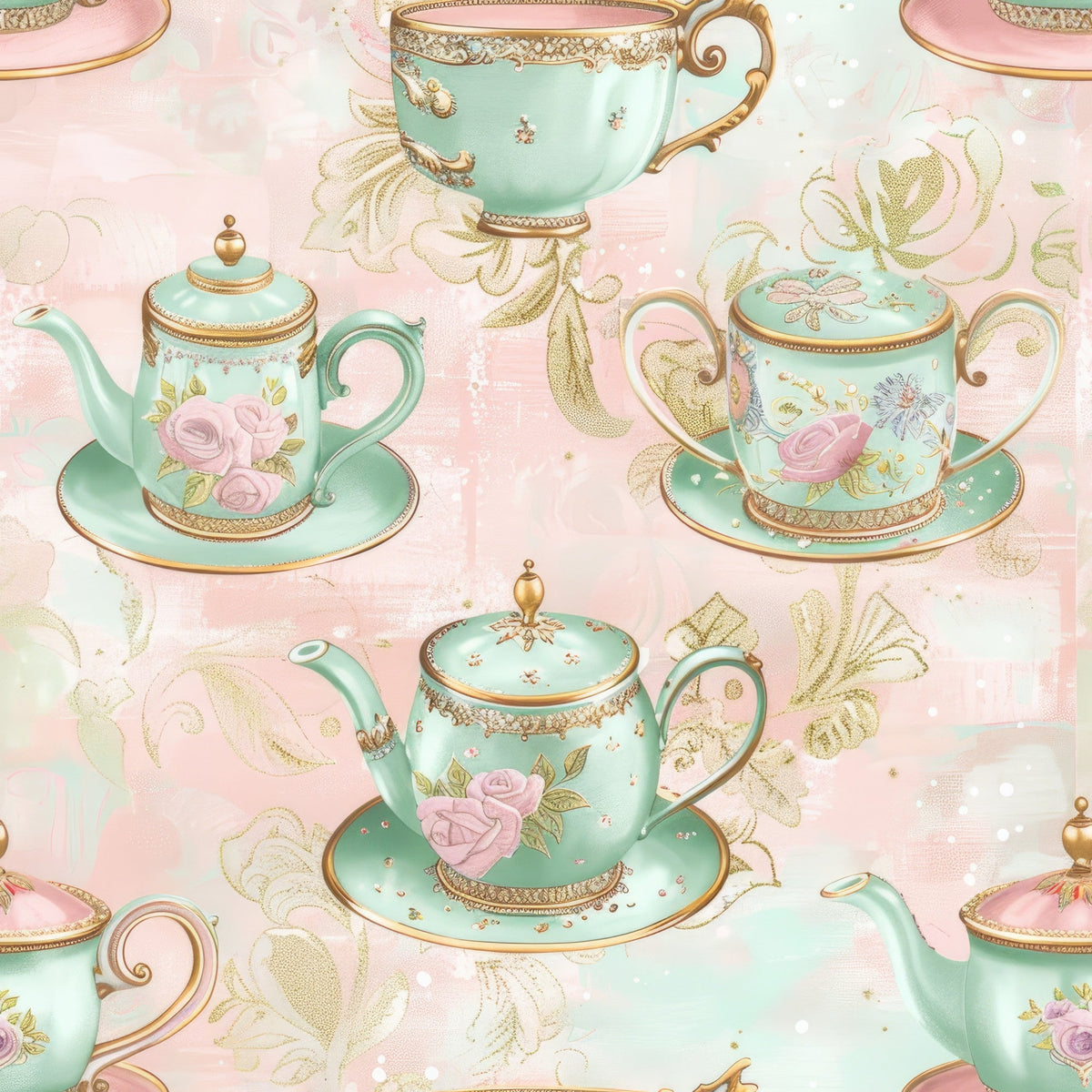 Pastel Porcelain Pattern 9 Minky Fabric