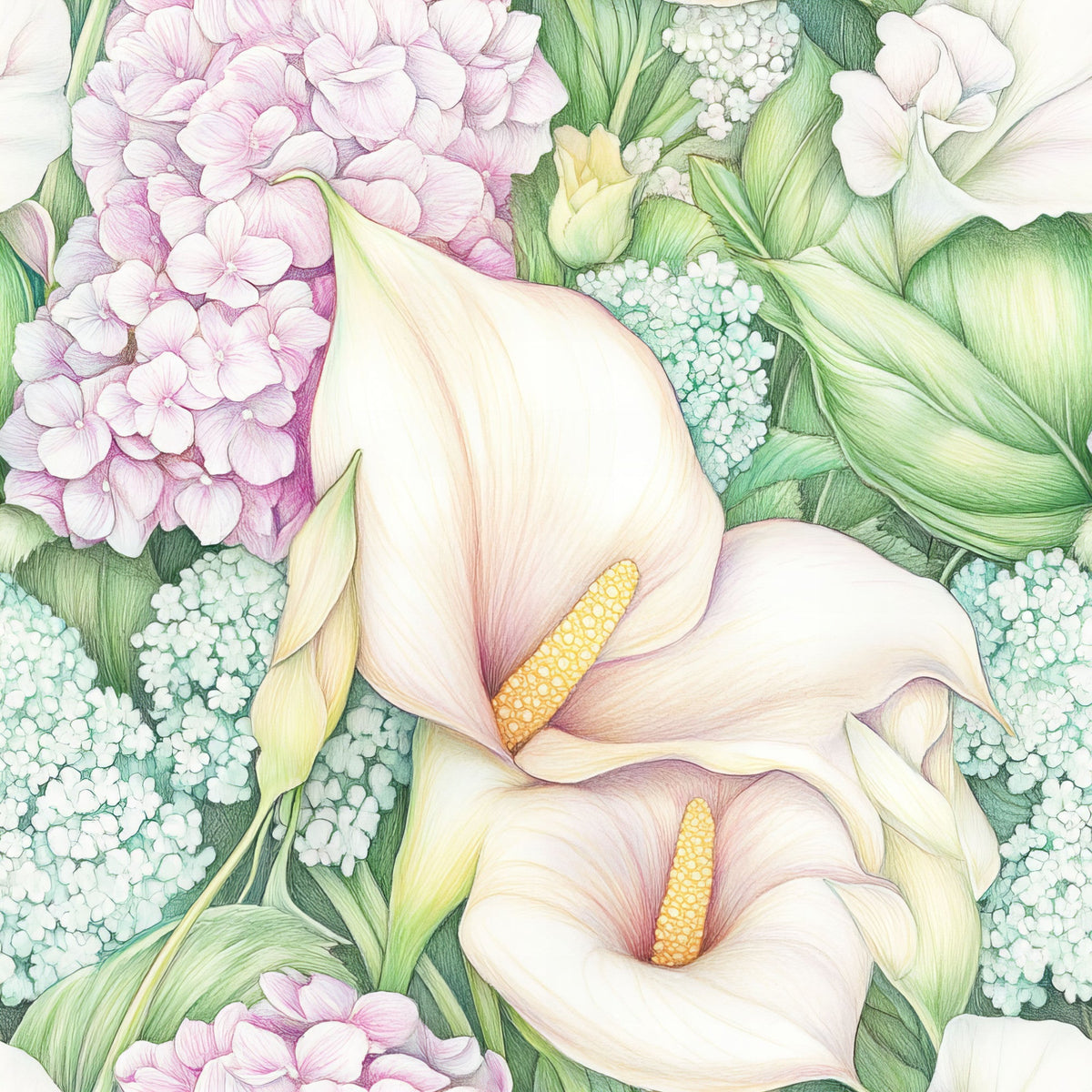 Hydrangea Serenade Pattern 1 Minky Fabric