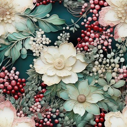 Winterberry Blooms Pattern 10 Minky Fabric