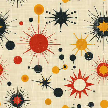 Midcentury Cosmos Pattern 3 Minky Fabric