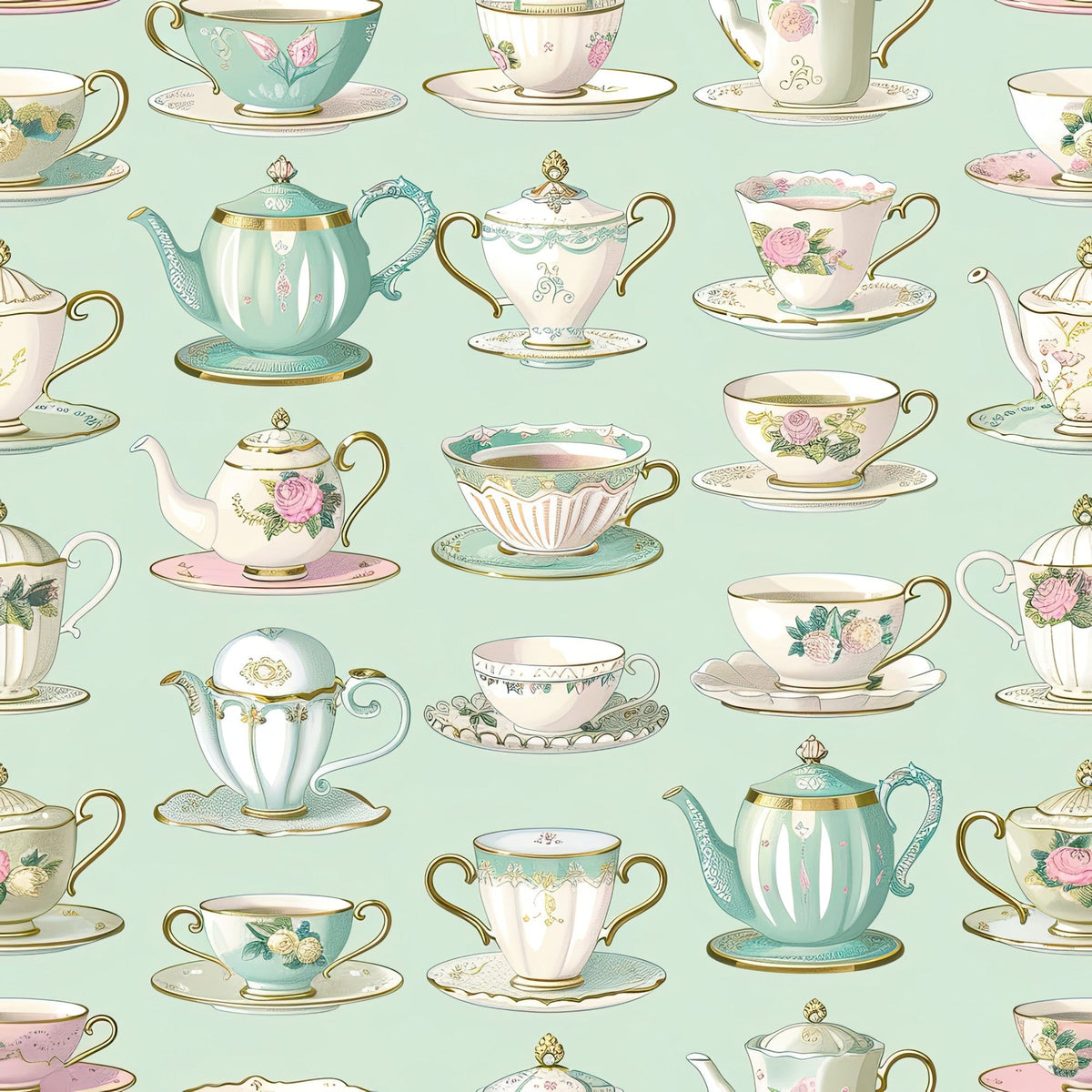 Pastel Porcelain Pattern 1 Minky Fabric