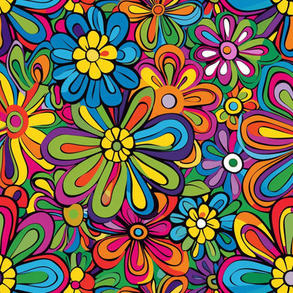 Psychedelic Petals Pattern 11 Minky Fabric