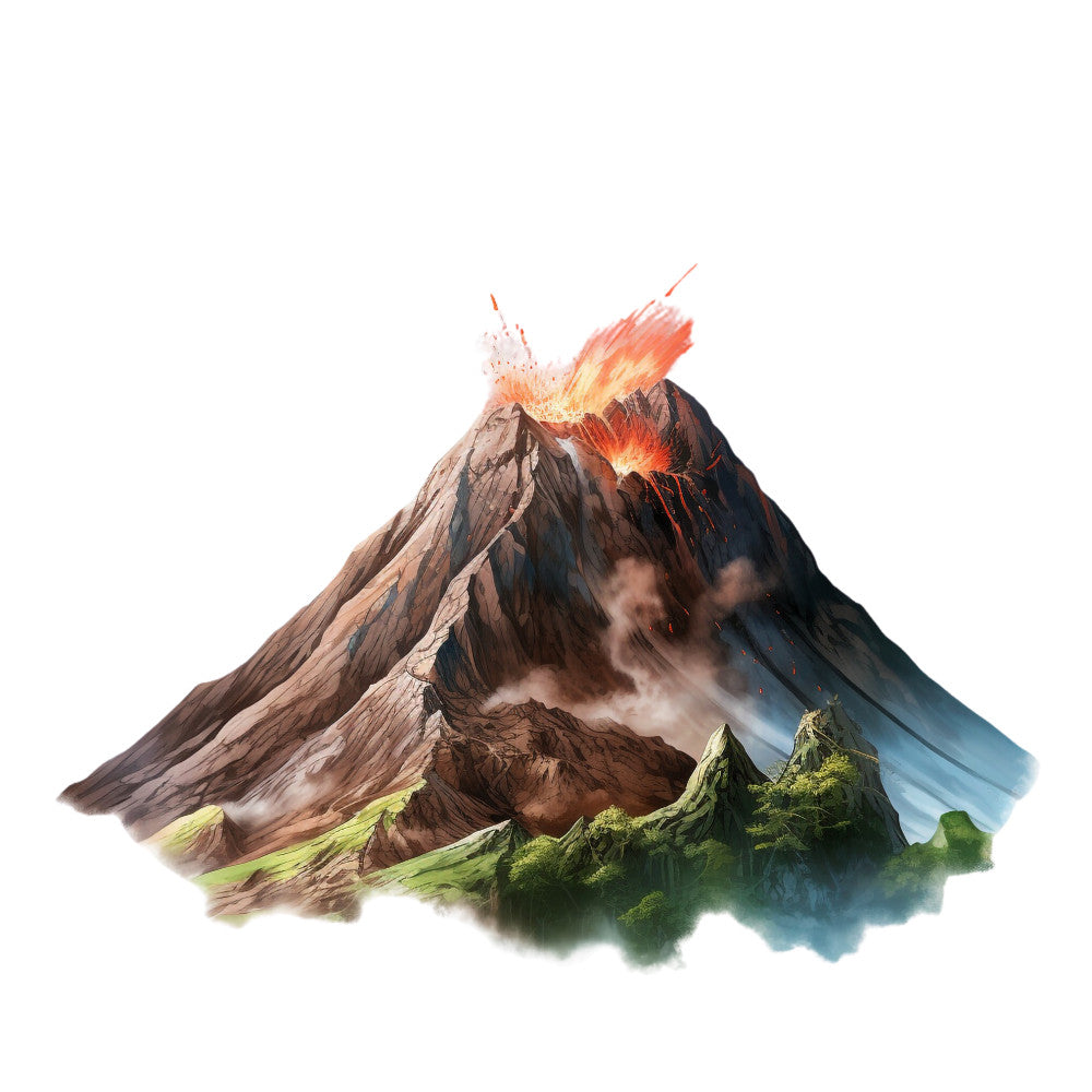 Watercolor Volcano Fabric Panel 10