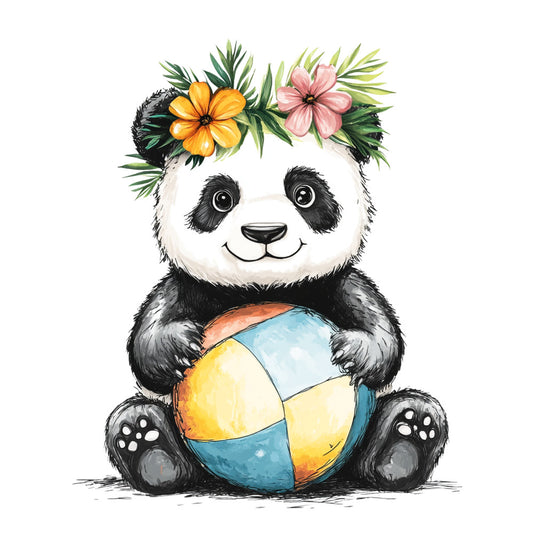 Cute Panda Bears Fabric Panel 14