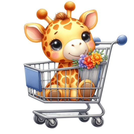 Cute Baby Giraffe Fabric Panel 19