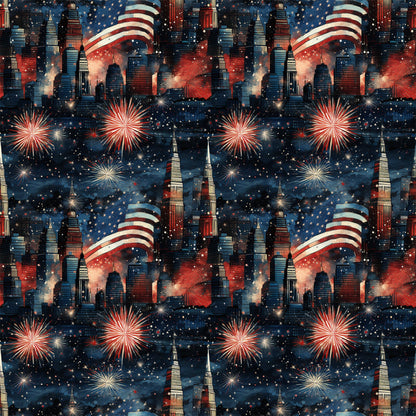 Patriotic Grunge Pattern 7 Quilting Cotton Fabric