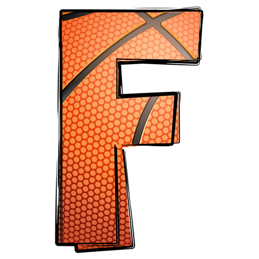 Basketball Doodles Alphabet Fabric Panel 15