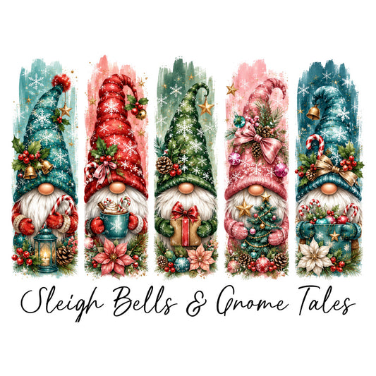 christmas gnomes, holiday gnomes, teal blue, dusty rose, forest green, red, cream white, snowflakes, poinsettia, candy canes, bells, festive, whimsical, traditional, winter, christmas, holiday, gnome tales, decorative gnomes, lanterns, pinecones, holly berries, ribbons, stars, ornaments, vintage christmas, nostalgic, cozy christmas, seasonal