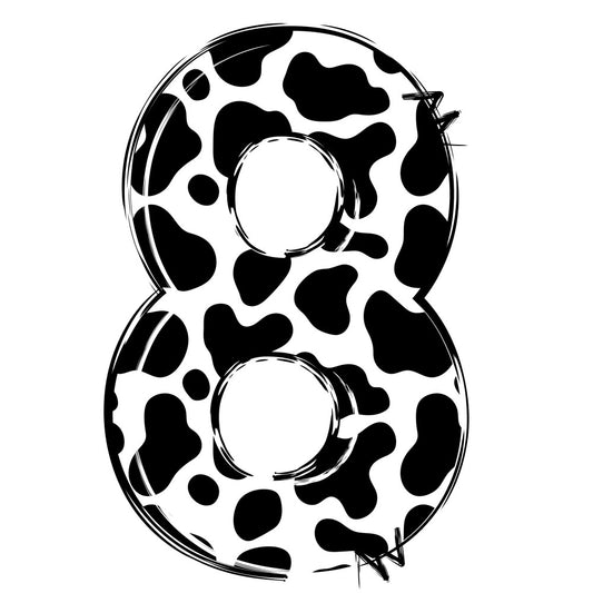 Cow Print Alphabet Fabric Panel 6