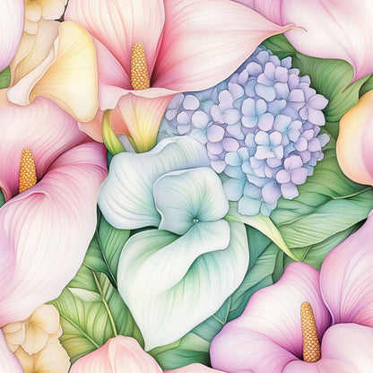 Hydrangea Serenade Pattern 6 Minky Fabric