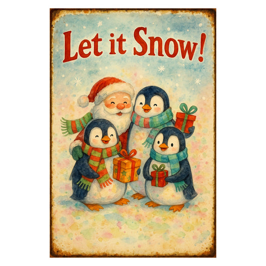 Vintage Christmas Poster Fabric Panel 3
