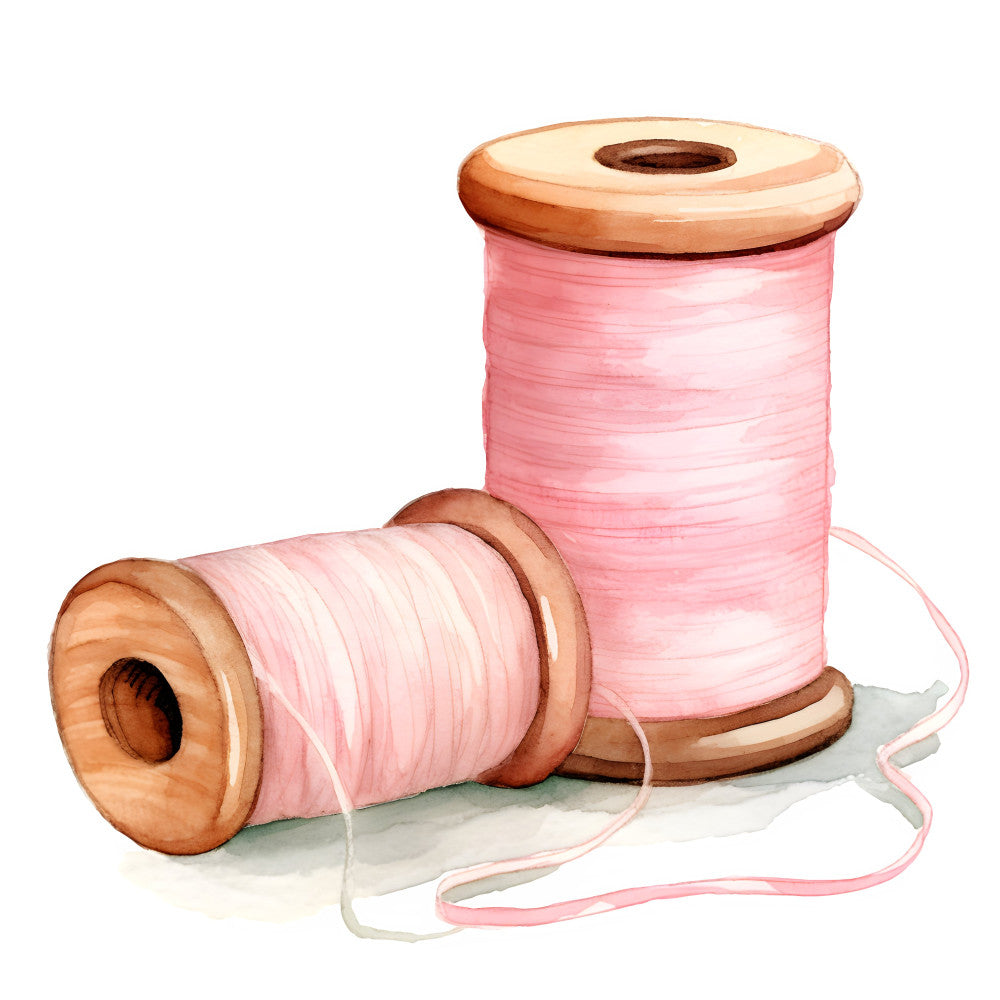 sewing thread, spools, wooden spools, pink thread, light pink, pale pink, rose pink, vintage, craft supplies, sewing supplies, needlework, embroidery, thread spools, crafty, whimsical, rustic, traditional, sewing notions, dressmaking, handmade, artisan, cottage core, retro, nostalgic, DIY, hobby supplies, quilting supplies, sewing kit