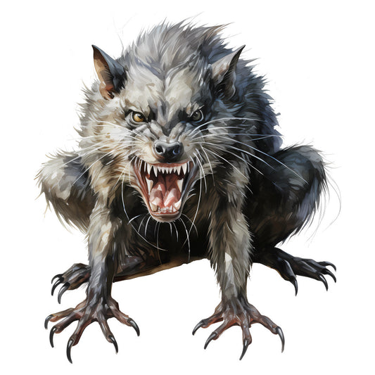 fierce wolf, snarling wolf, gray wolf, charcoal gray, cream white, dark gray, amber eyes, aggressive animal, fantasy creature, mythical beast, wild animal, wolf illustration, supernatural, gothic, dark fantasy, monster art, dramatic expression, teeth detail, predator, nature theme, wildlife, spooky, horror style, fierce, intense, dramatic, dark mood, wall hanging, novelty print