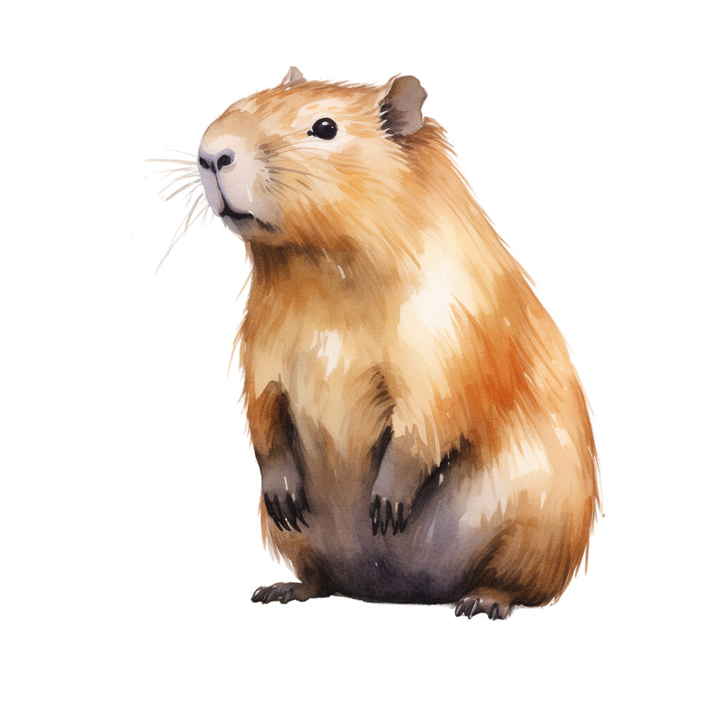 Watercolor Capybaras Fabric Panel 17