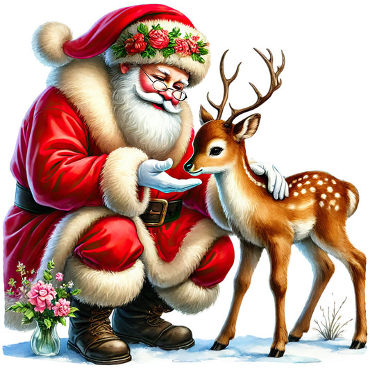 Santa Claus Scenes Fabric Panel 4